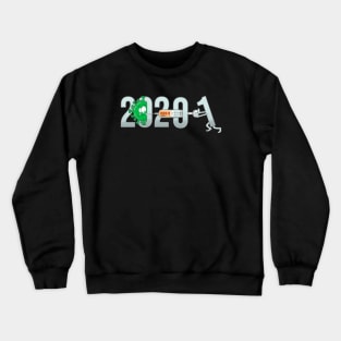 Funny 2021 Cartoon Covid-19  Vaccination Illustration Crewneck Sweatshirt